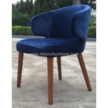 Blue velvet ASTON armrest dining chairs